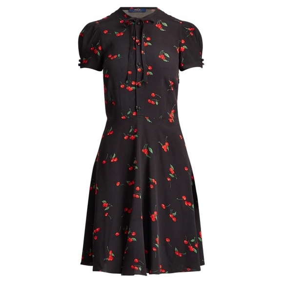 Polo Ralph Lauren Cherry-Print Crepe Dress - Picture 2 of 2